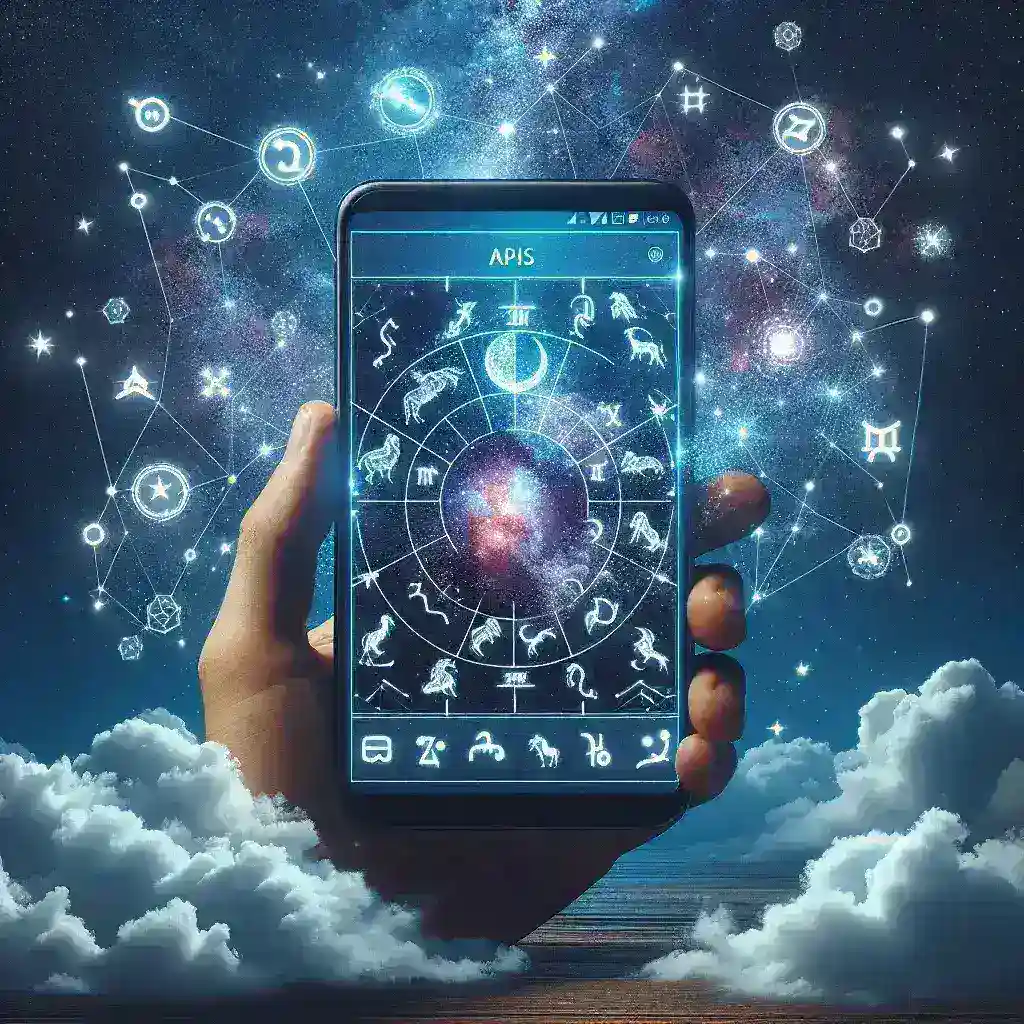 "Astrology API integration example showcasing star data visualization in a mobile app interface for astrology enthusiasts."