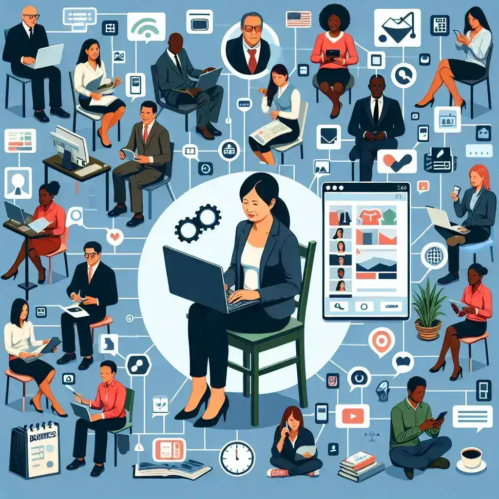 "Ilustrasi cara menggunakan Grup Facebook untuk meningkatkan visibilitas dan engagement bisnis Anda, termasuk strategi pemasaran dan interaksi dengan pelanggan."