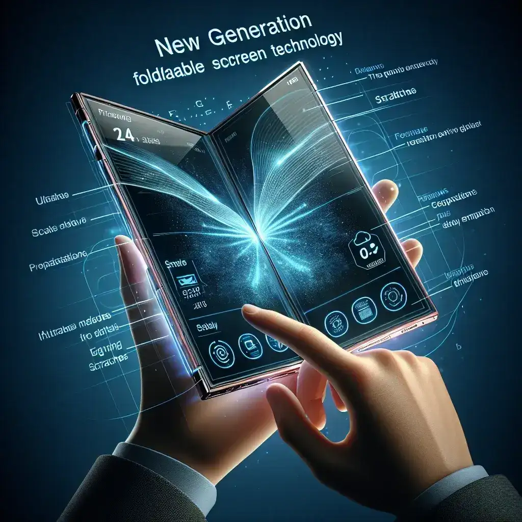 "Samsung's new generation foldable smartphone display developed for 2026, featuring enhanced scratch-resistant technology."